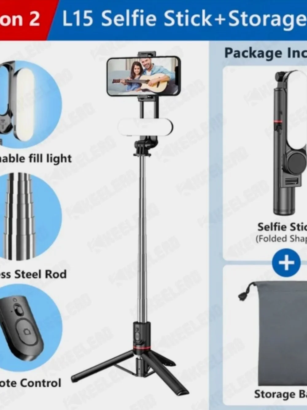 Selfie Stick Mini Tripod Photo Live with Fill Light Wireless Bluetooth Remote